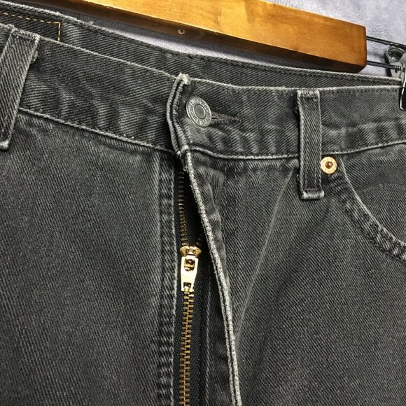 VTG Levis Mens 550 Relaxed Fit Black Jeans size 34 to 36x30 Denim Pants Made USA - Picture 9 of 15